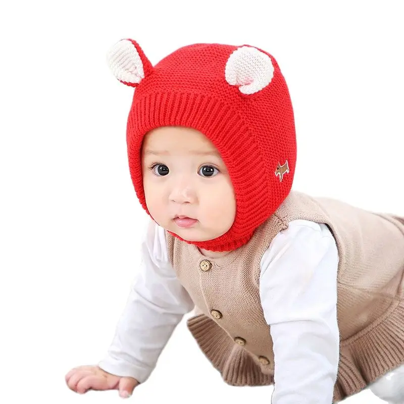 Doitbest Baby Hats 1-4 Years Boys Girls Bonnet Winter Warm Thicken Hats Kids Infant Cute Ears Knit Hats For Child Earflap Beanie