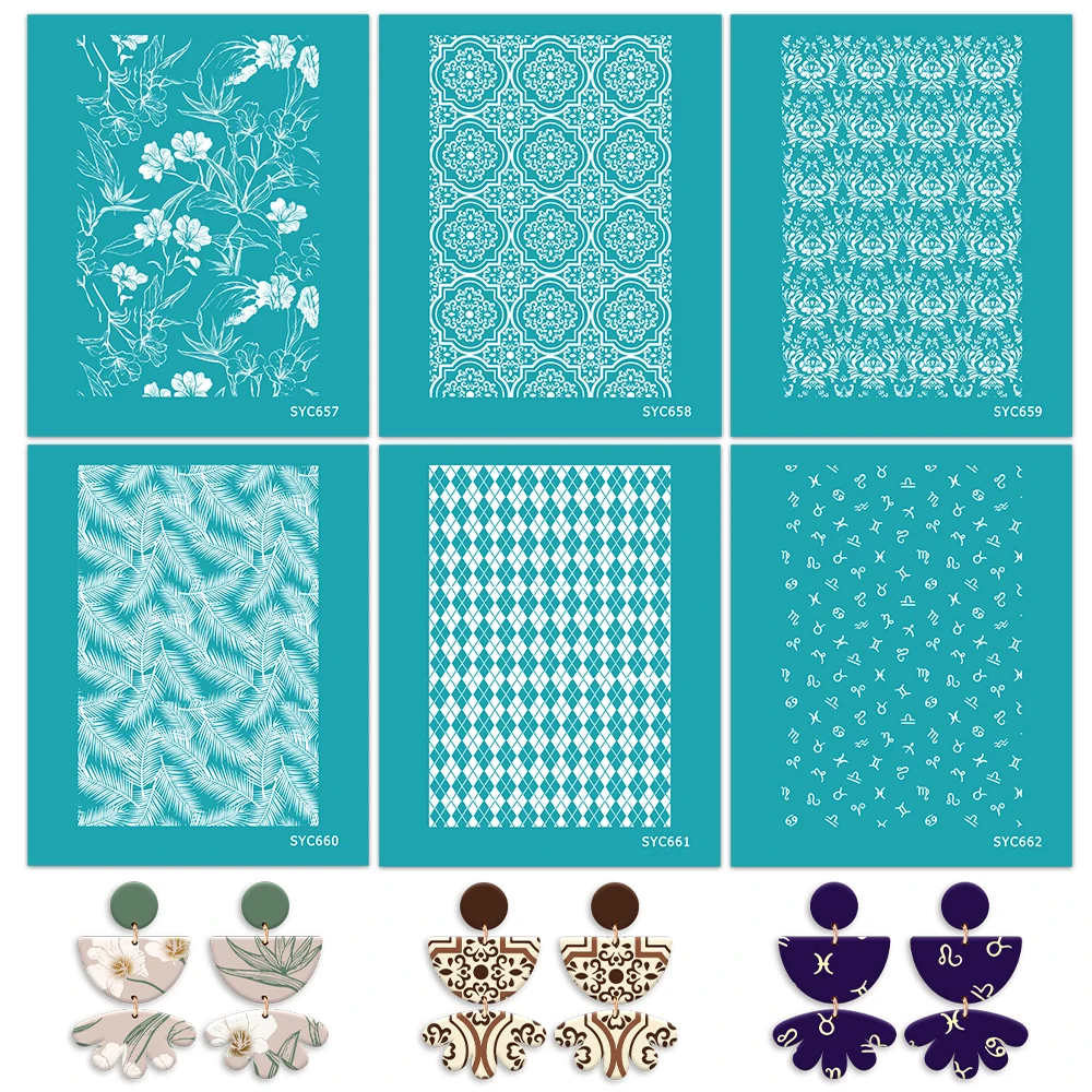 Silk Screen Printing - 6 stijlen vintage bloemen- en dierenriem