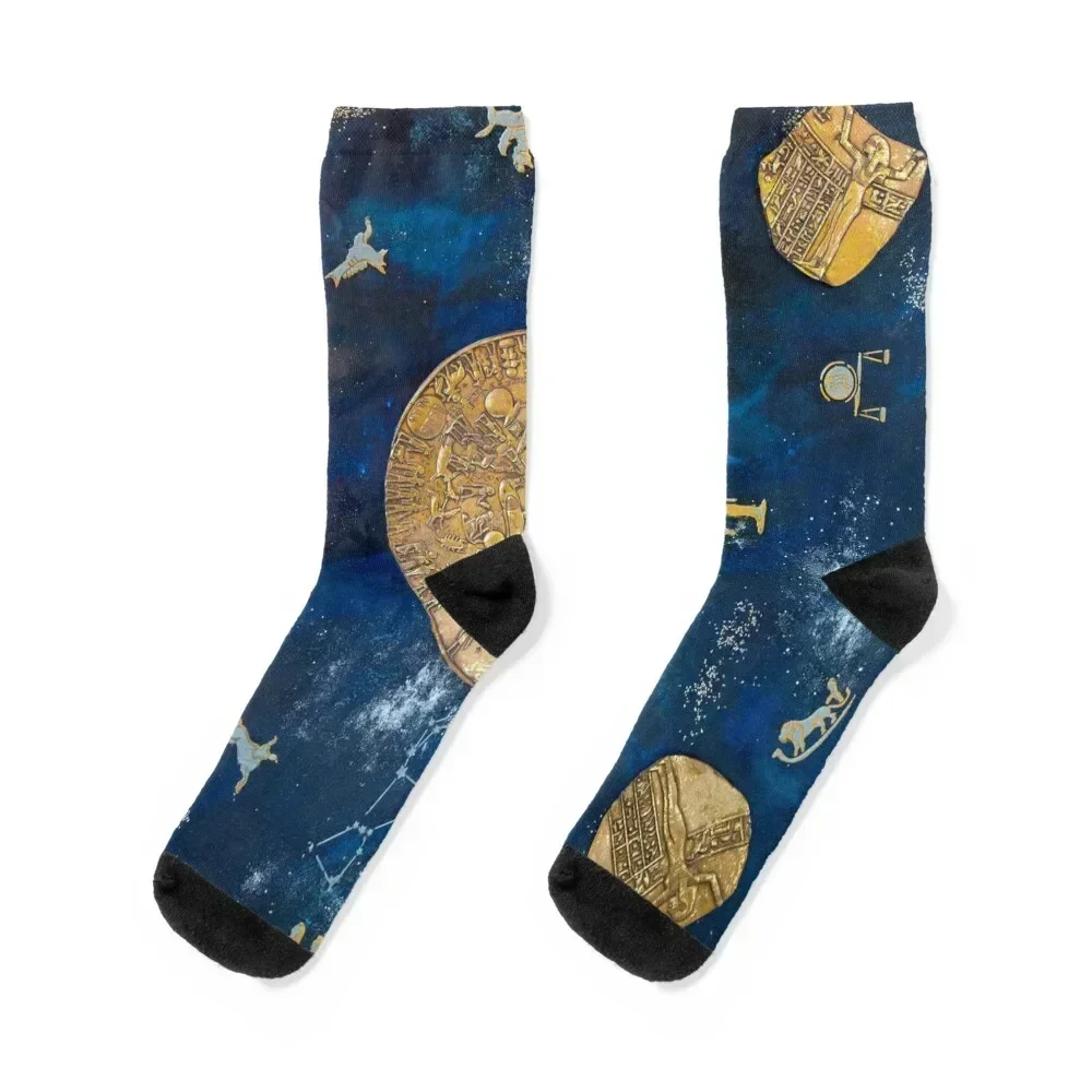 Zodiac of Dendera with Nut the Egyptian Sky Goddess Socks winter gifts gift custom sports anti-slip Socks For Girls Men's