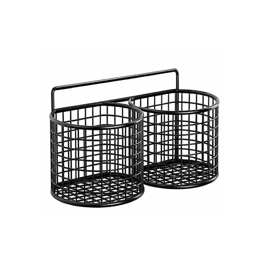 

1/2/3 Grids Wall Mounted Storage Basket Large Capacity No Punching Garlic Ginger Hanging Basket Space Saving Iron Kitchen Shelf