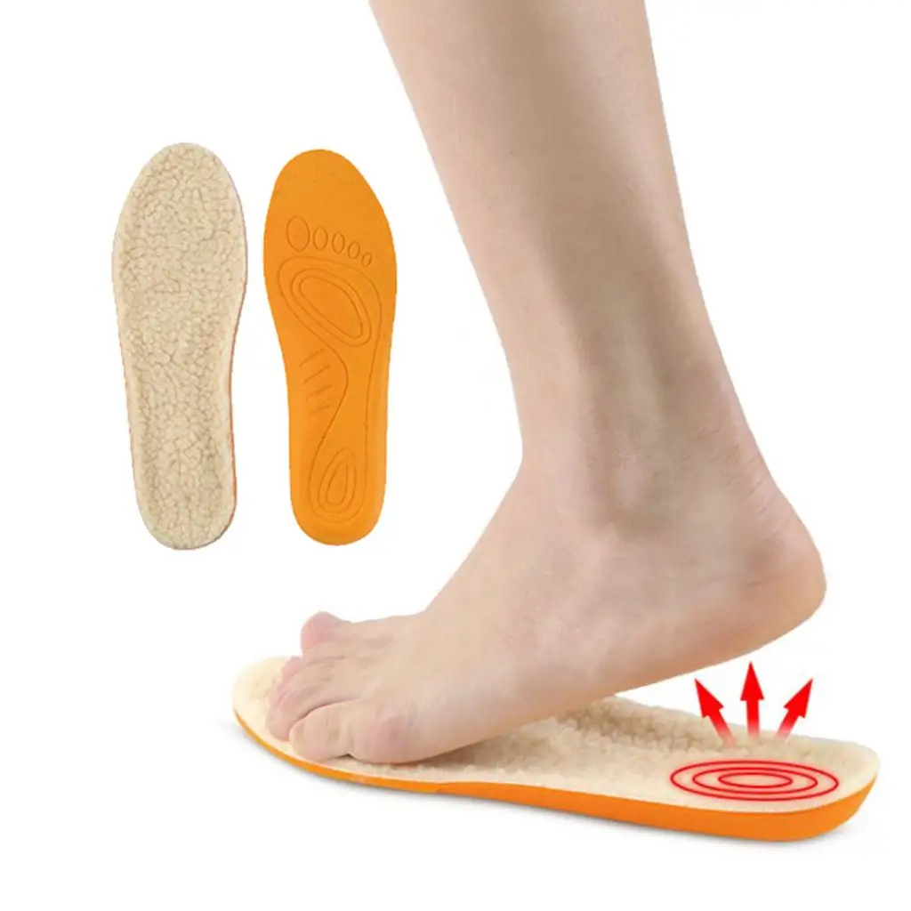 2X Soft Warm Arch Insoles Wear Resistant Shoes Boots Inserts Pads Beige 37-39