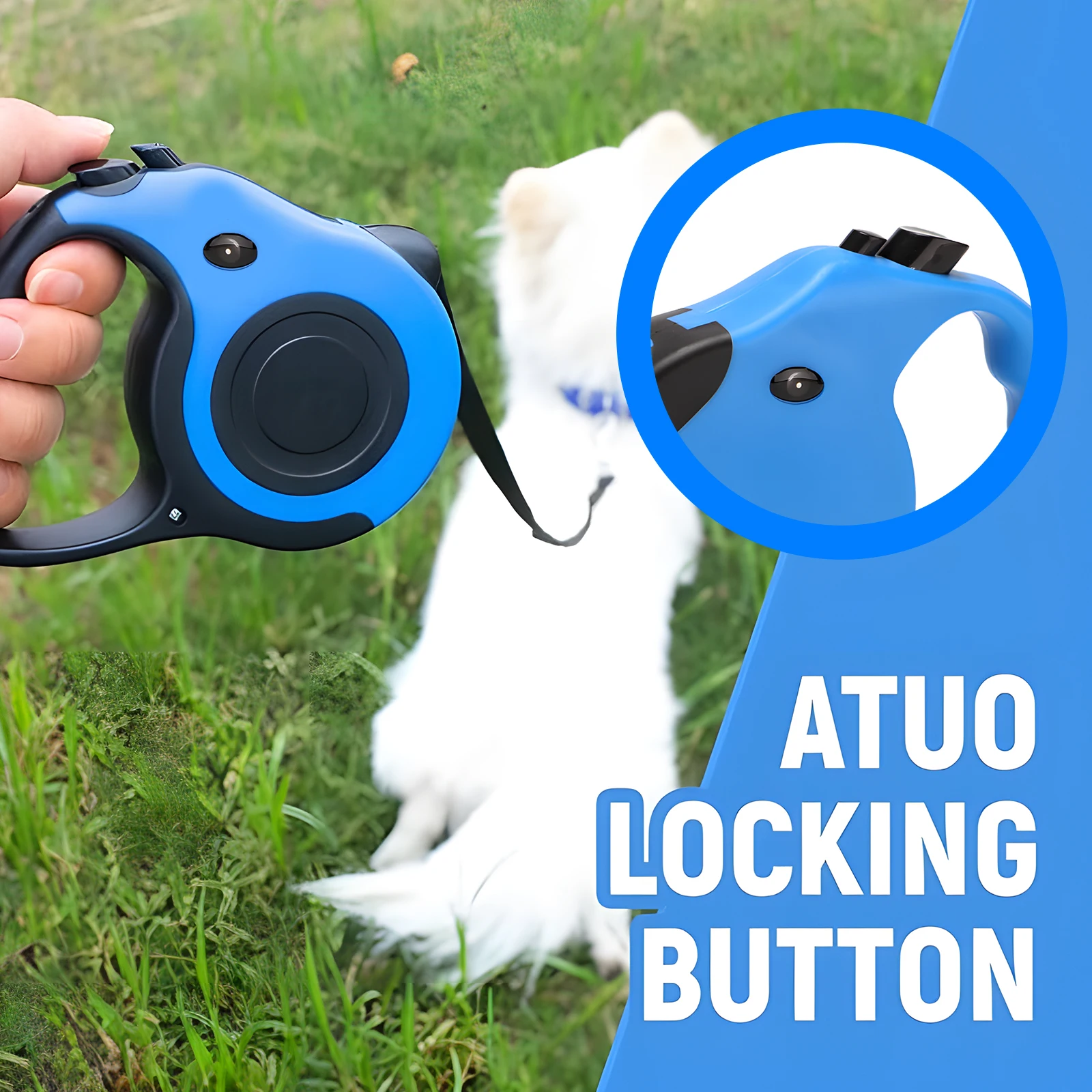 Retractable Dog Leash Automatic Telescopic Tractor Dog Tape, Pet Tape 10 FT Durable and Convenient, with Non-Slip Handle, Suitab