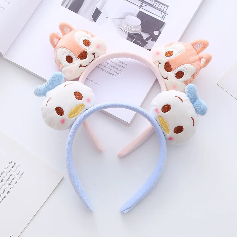 New Hot Double Headed Plush Disney Cute Winnie The Pooh Ears Hairband Women Lotso Headband Girl Donald Duck Hair Accessories Kid