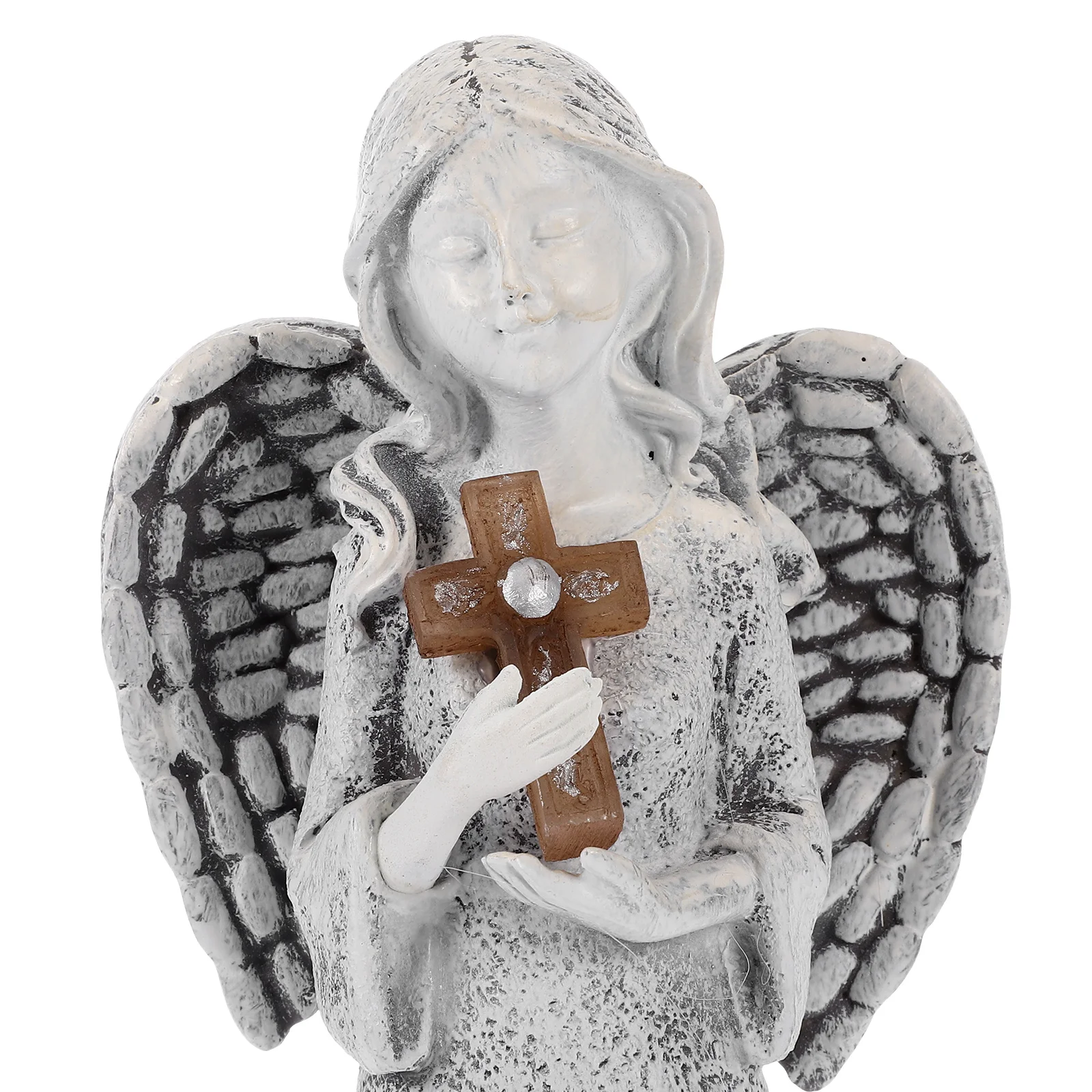 

Creative Resin Angel Sculpture Desktop Wing Statue Home Office Decoration Adorable Mini Garden Ornament Lightweight Solar Light