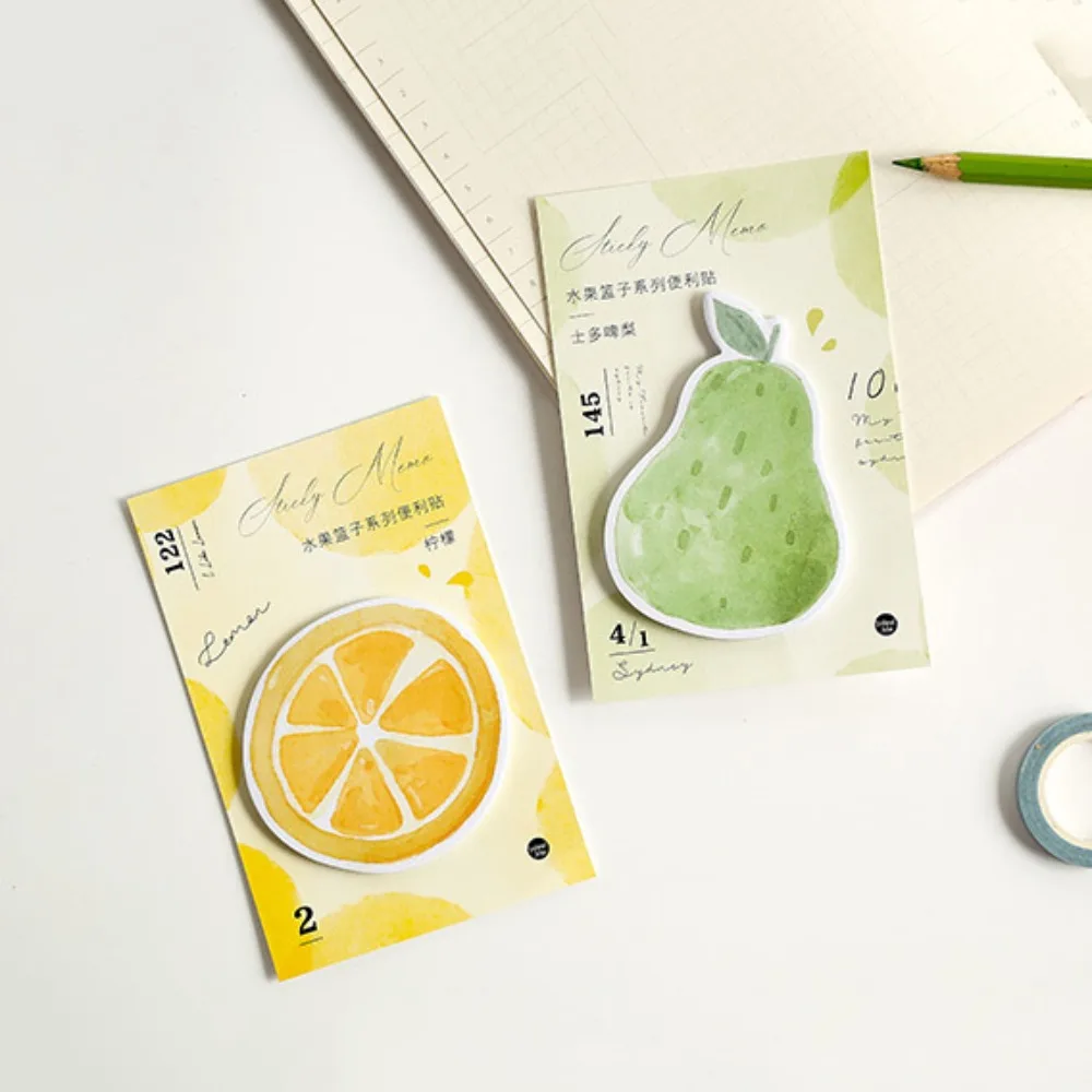 30 Sheets/Pad Cute Natural Fruits Sticky Note Memo Pad Planner Sticker Stationery Decoration Adhesive