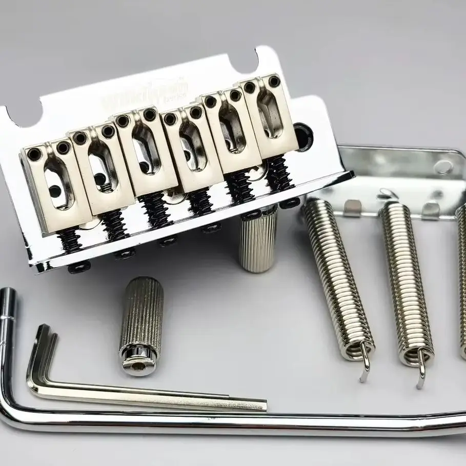 Wilkinson WOV06 10.8mm String Spacing 2-Point Vibrato Bridge for Electric Guitar, Chrome