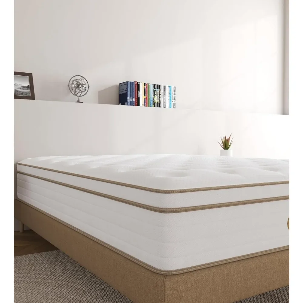 Kingsize witte matras Memory Foam 12 inch King Matrassen in een doos, ademend comfort, voor slaapondersteunende drukontlasting.