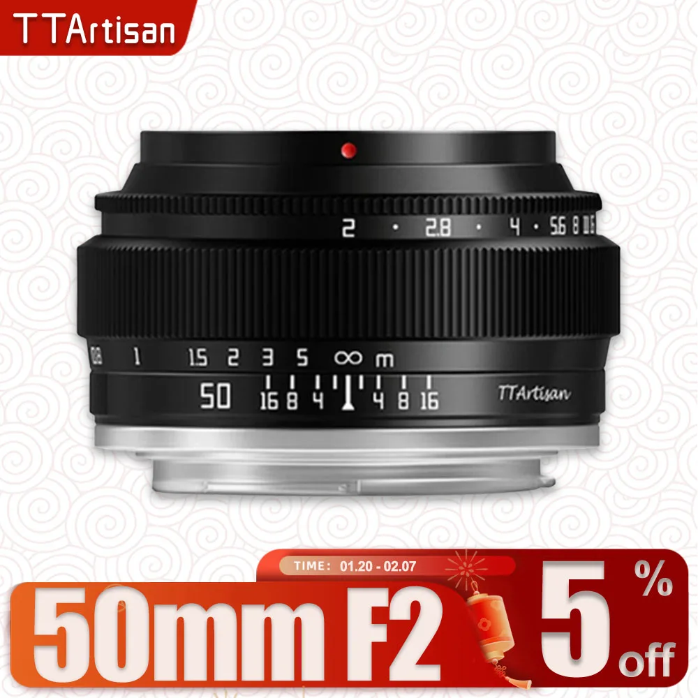 TTArtisan Full Frame 50mm F2 MF Camera Lens for Portrait Photography Sony A7RIII Fuji Canon RP Nikon Z5 Sigma FP Olympus EPL9