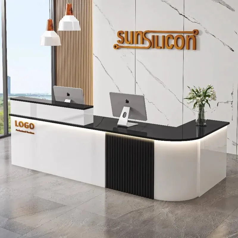 

Оранжево-белые ресепшн-стойки: роскошные деревянные длинные стойки для бизнеса, современные барные стойки для магазинов, офисная мебель