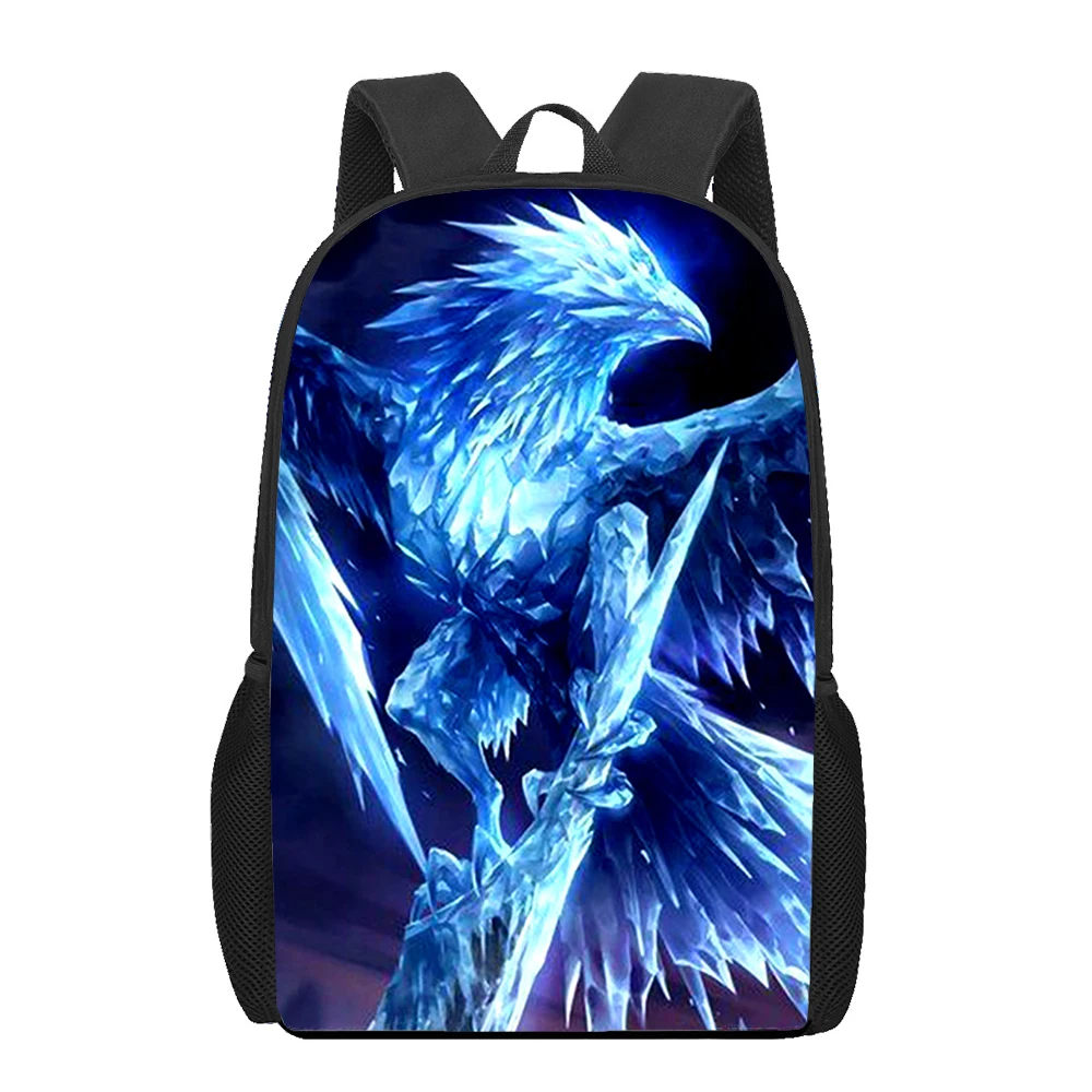 Sac à dos d'école imprimé 3D Art Beast Phoenix Sunbird pour garçons et filles, sac de livre pour adolescents, sac initié décontracté, grande capacité