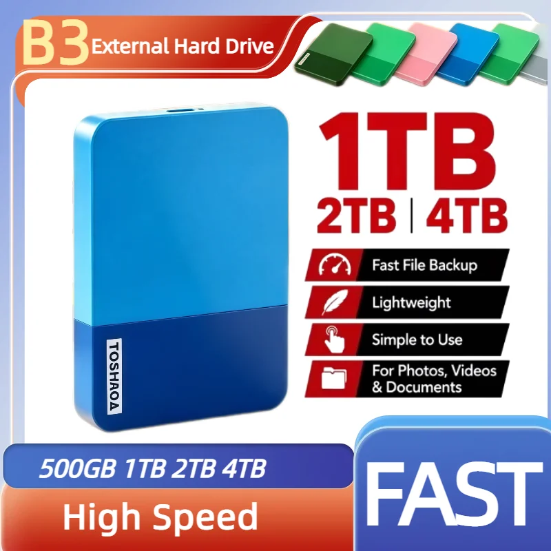 Multi-color selection Portable External Hard Drive High Speed Disk For Laptop Desktop Mac Android Phone Mobile Data Backup