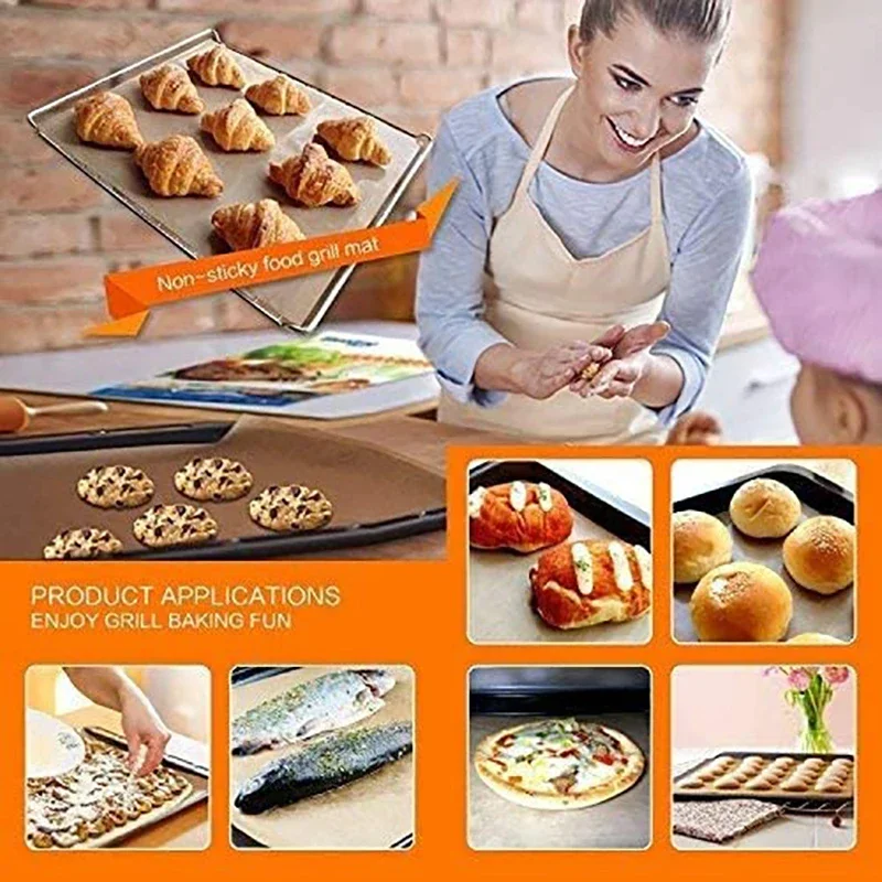 At Most 15PACK Non-stick BBQ Grill Mat  Reusable Baking Mat Outdoor Picnic Cooking Barbecue Tools Cooking Grilling Sheet 40*33cm