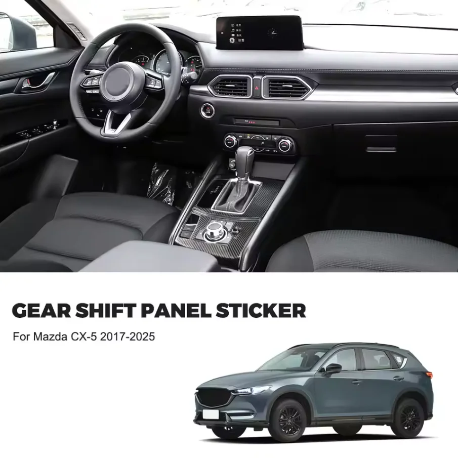 

Углеродное волокно для Mazda CX-5 CX5 KF 2017-2024 внутренний кондиционер AC CD панель переключения передач лампа для чтения крышка отделка наклейка