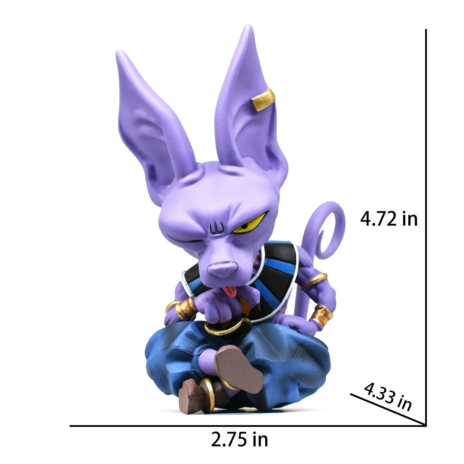 12.5cm/4.93in  Anime Dragon Ball Z Beerus Figure Beerus Figurine PVC Action Figures Collection Model Toys Gifts