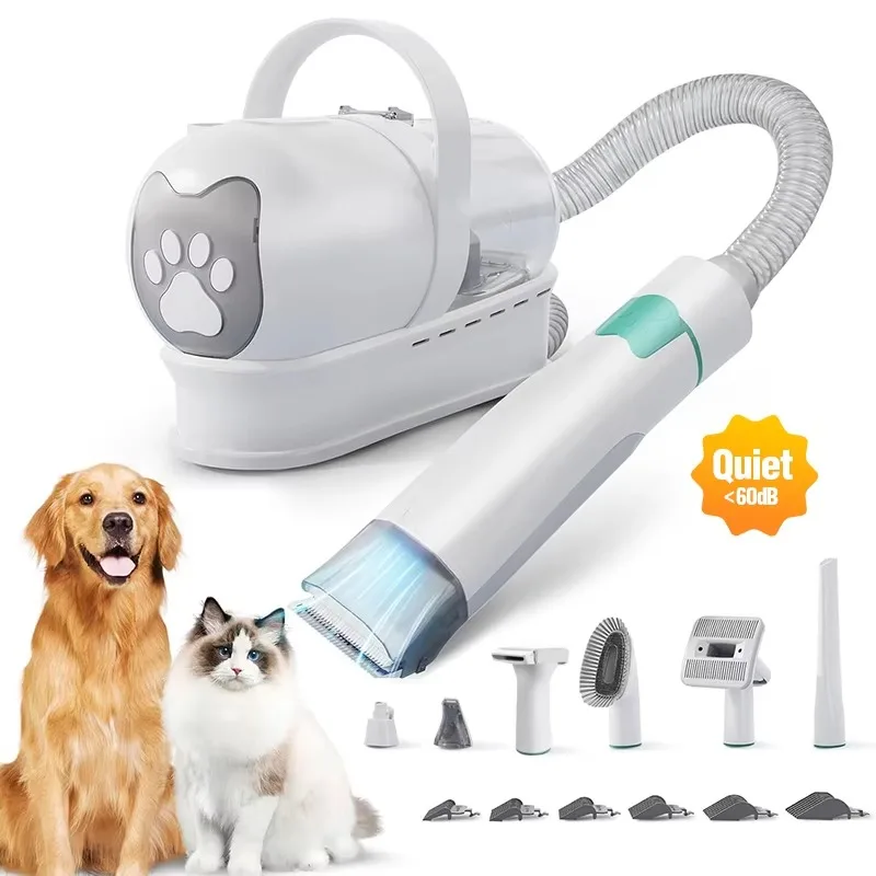 2026 Hot Selling Pet Hair Dryer Vacuum Suction Dog Cat Brush Low Noise Electric Vacuum Cleaner Multifunctional Pet Grooming Kit