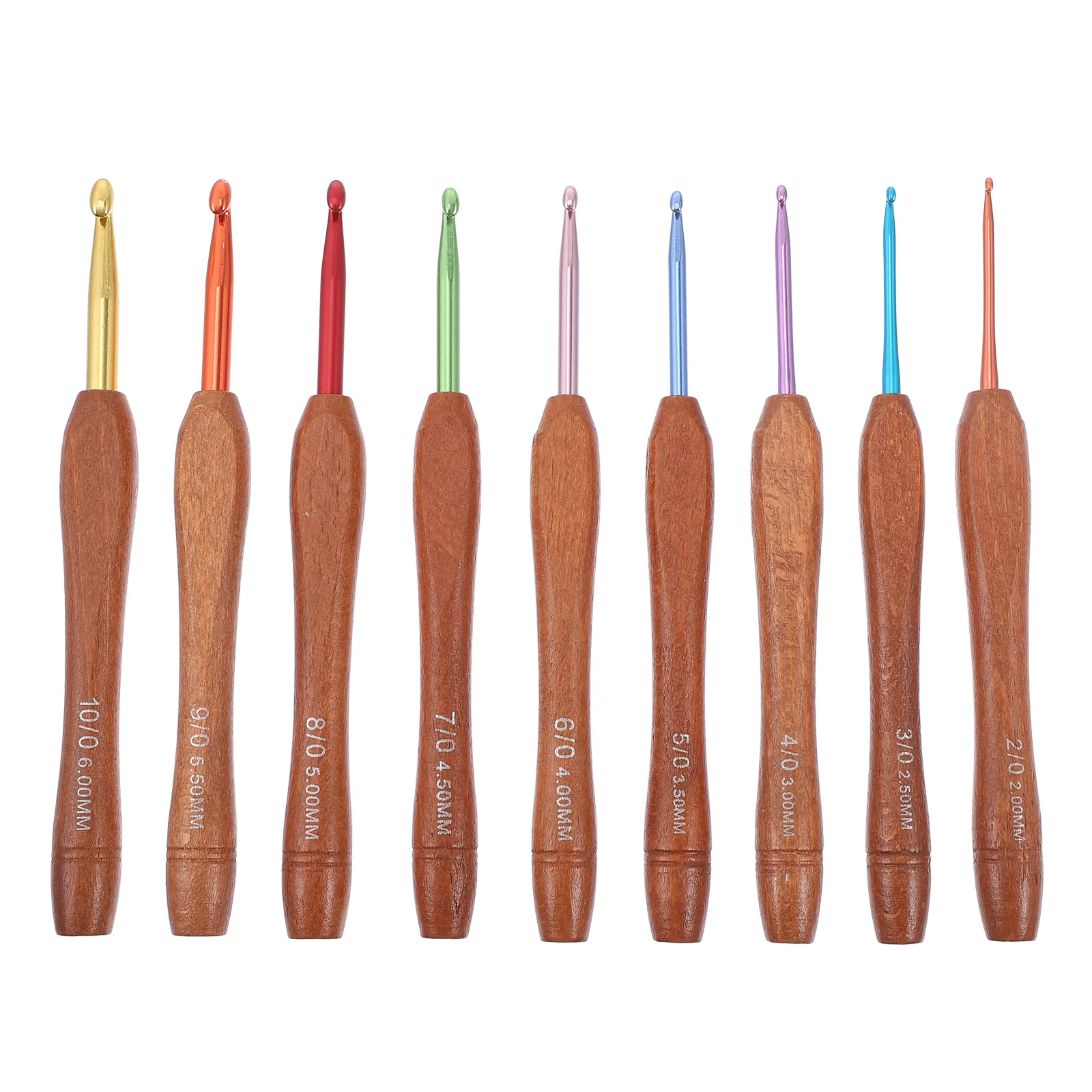 

9Pcs Redwood Handle Crochet Hooks Aluminum Knitting Tools for Beginners DIY Hats Scarves Gloves Crochet Hooks Knitting Tools