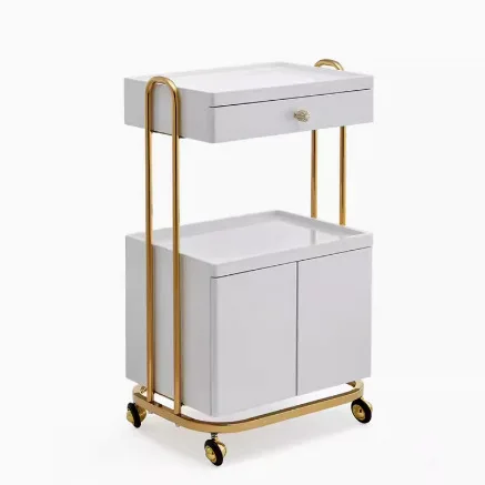 Light Luxury Embroidery Beauty Salon Cart, Mobile Tool Trolley, Skin Management, Manicure Storage, Rolling Utility Rack