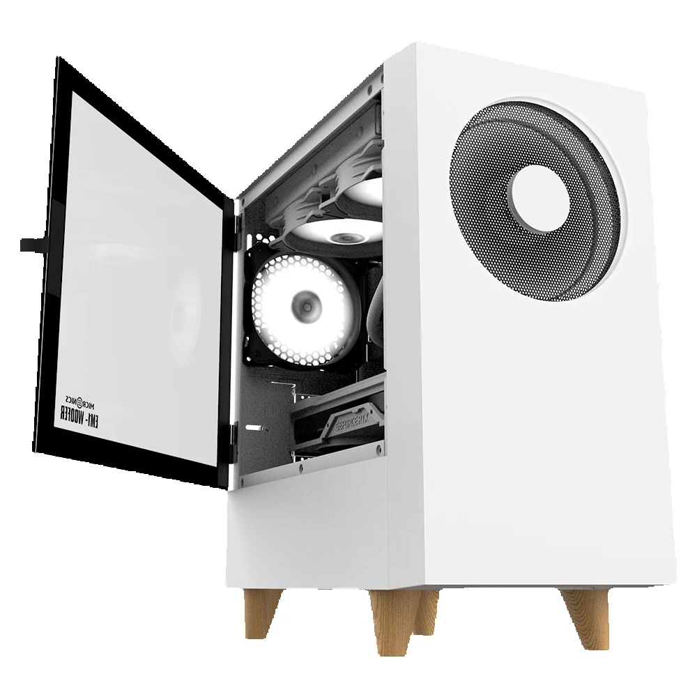 Microx EM1-Woofer reinforced glass (white) PC case