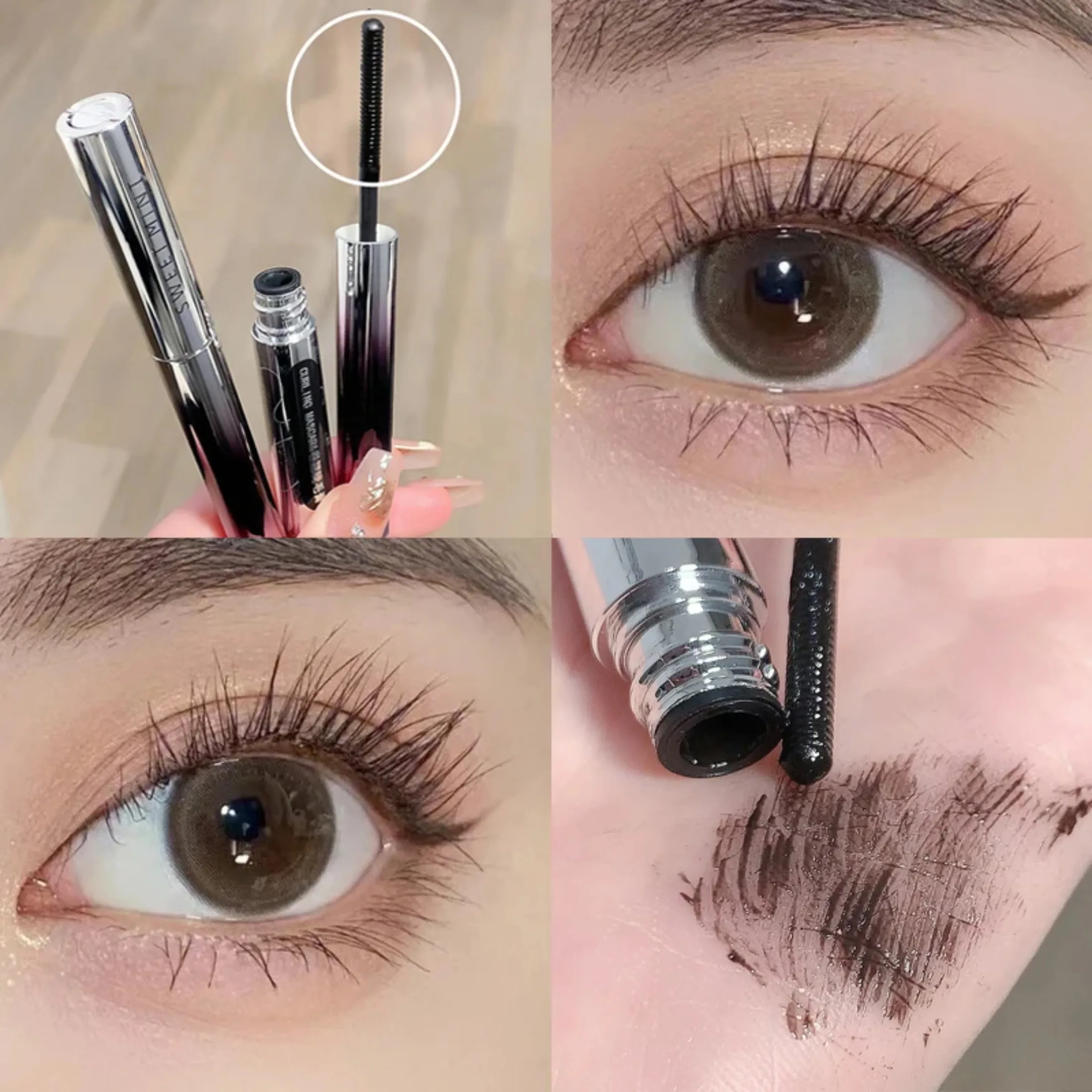 3D Black Metal Bar Type Head Mascara Lengthens Eyelashes Extra Volume Waterproof Natural Lashes Female Makeup Korean Cosmetics