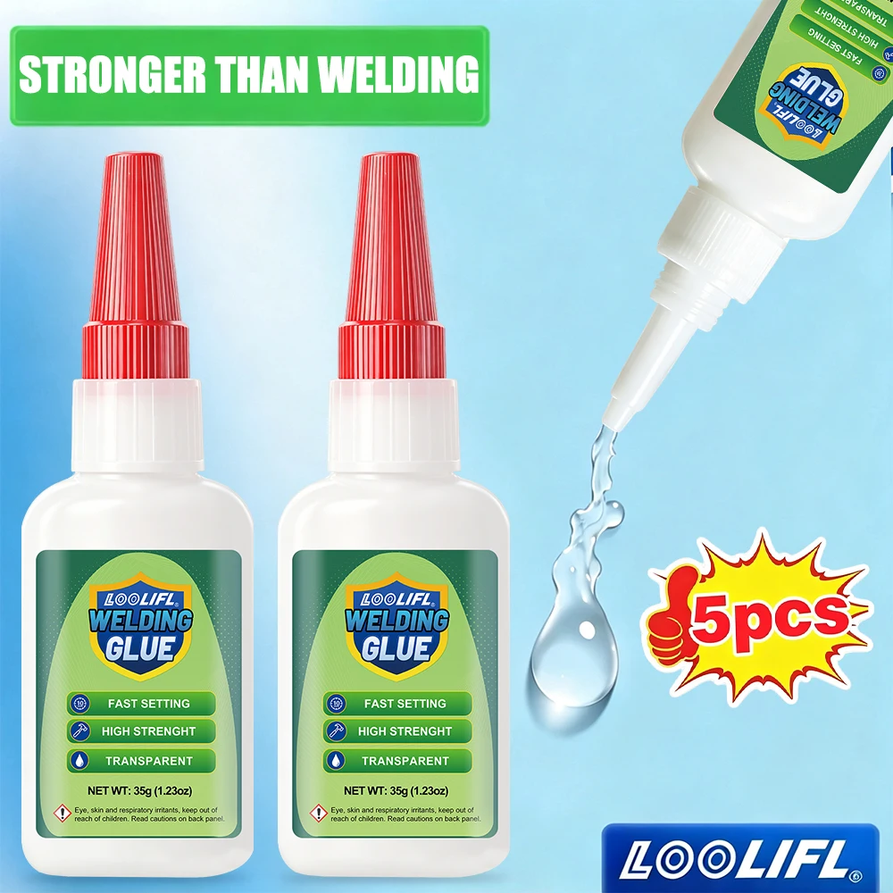 LOOLIFL Welding Glue Super Strong Instant Glue Stronger Than Welding   Universal Adhesive for Metal  Plastic Ceramic Wood Repair
