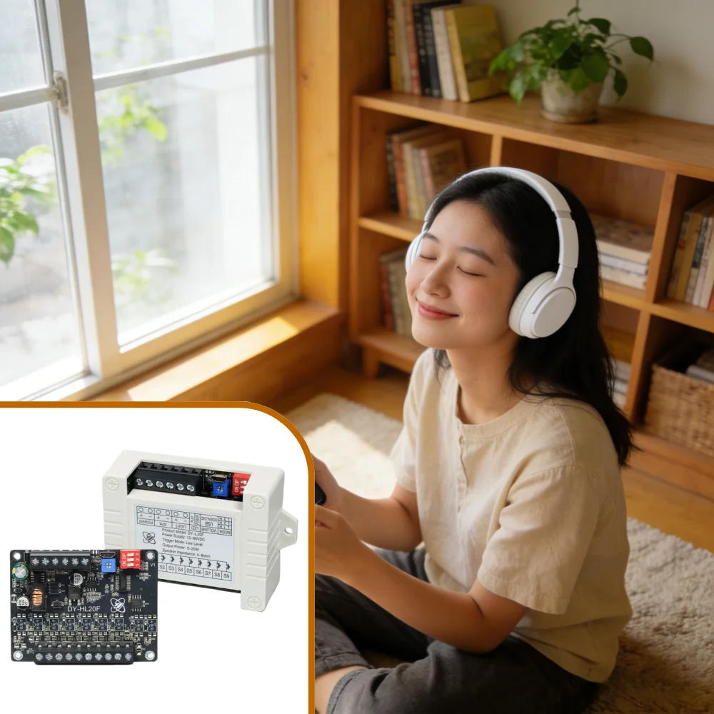 HL20F 20W MP3 WAV Player Module DC12-85V 9 Independent Trigger 8M Flash Micro USB Volume Adjust For Smart Traffic Automation