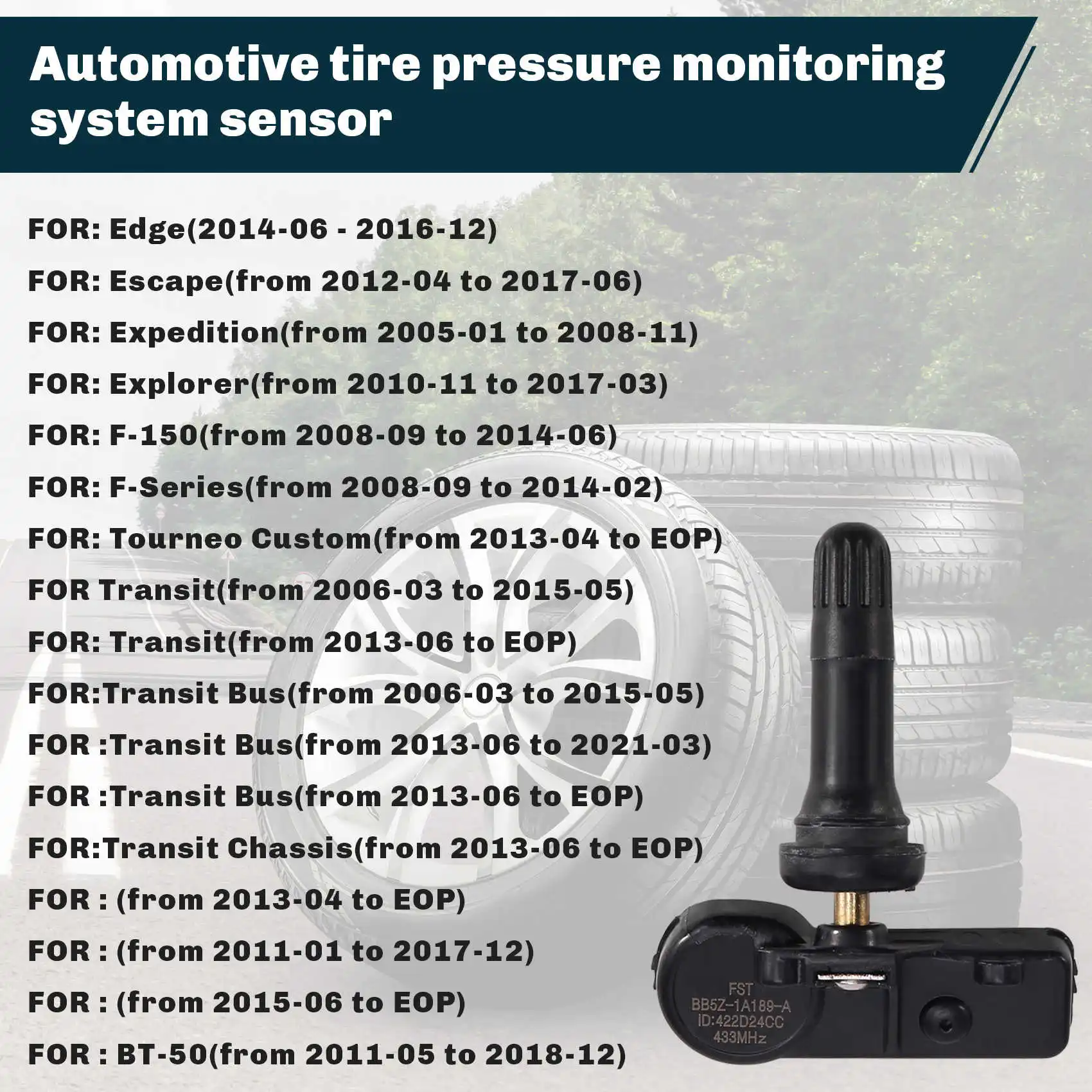 

4Pcs Car TPMS Sensor Tire Pressure Monitor BB5Z1A189A For Ford Escape Explorer Lincoln Navigator Tire Pressure Sensor-A99D
