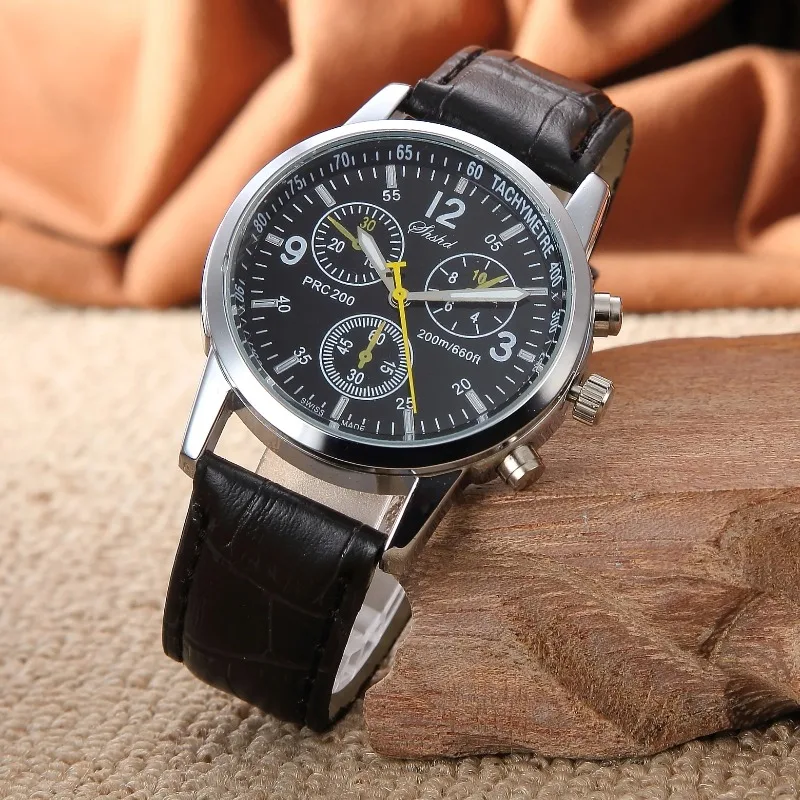 

Men's Watch Leather Band Tiger Dial Analog Quartz Watches Luxury Business Wristwatches Watch Men Gifts Relógios Masculino