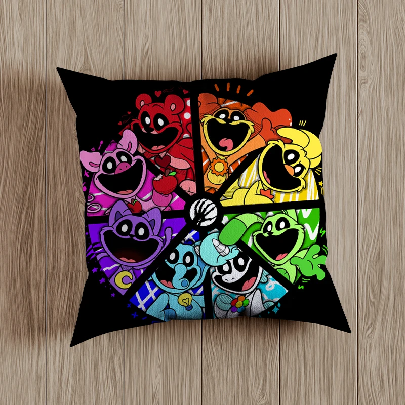 Funda de cojín de Critter sonriente, cubierta decorativa de poliéster para sofá, decoración del hogar, 45x45cm