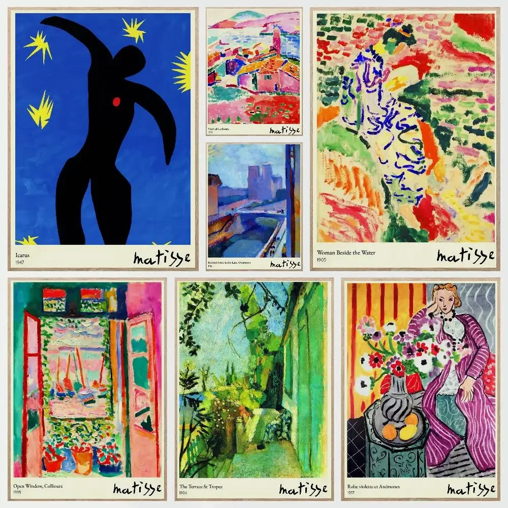 Pintor del fauvismo francés, póster de obras de Henri Matisse, entrada de dormitorio, Bar, cafetería, pintura artística