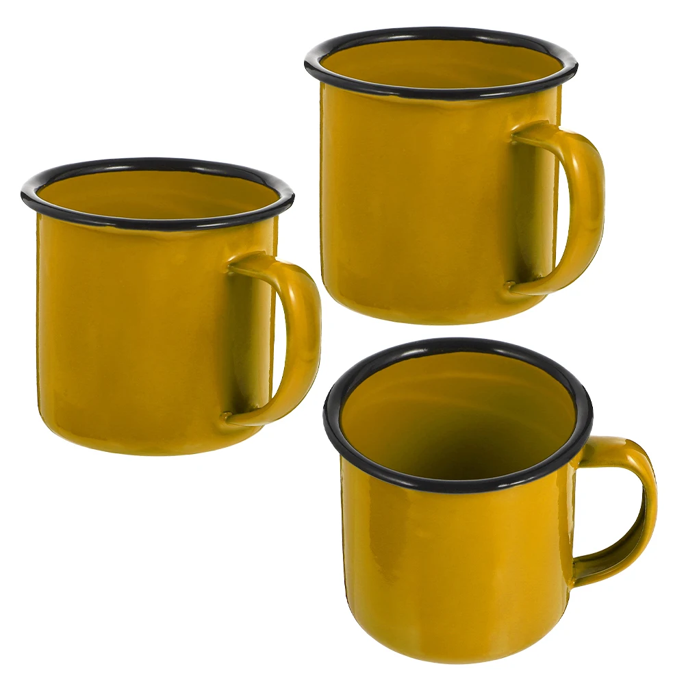 

3pcs Retro Mugs Vintage Shot Glass Old Style Simple Sturdy Kitchen Home Office Iron Water Cup Picnic Use
