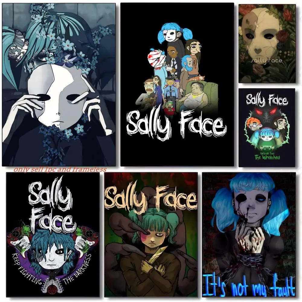 Game S-Sally Face Art Poster Modern and Elegant Wall Stickers for Home Decor Living Room Dormitory Wall Art