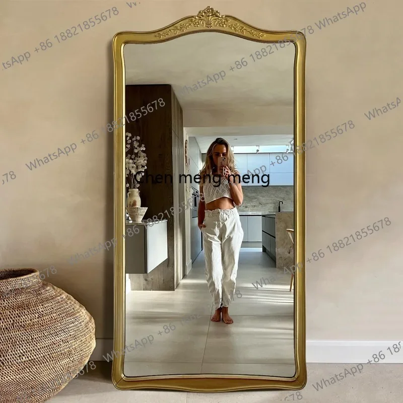 A182 French retro full-length mirror floor-to-ceiling mirror home clothing store floor-to-ceiling full-body mirror