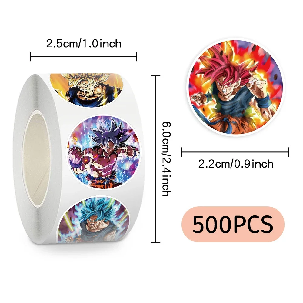 500 Stück Anime Dragon Ball Siegelaufkleber Guko Niedliche Cartoon Anime Aufkleber Runde Diy Dekor Album Tagebuch Etikett Graffiti Aufkleber
