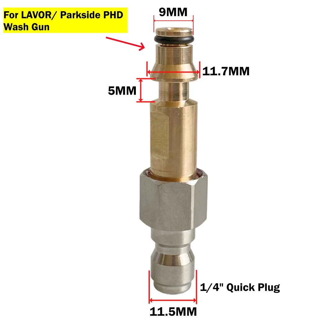 محول جهاز تنظيف يعمل بالضغط العالي 1/4 بوصة توصيل سريع لمسدس غسيل LAVOR & Parkside PHD وصلة تحويل مضادة لللف #2