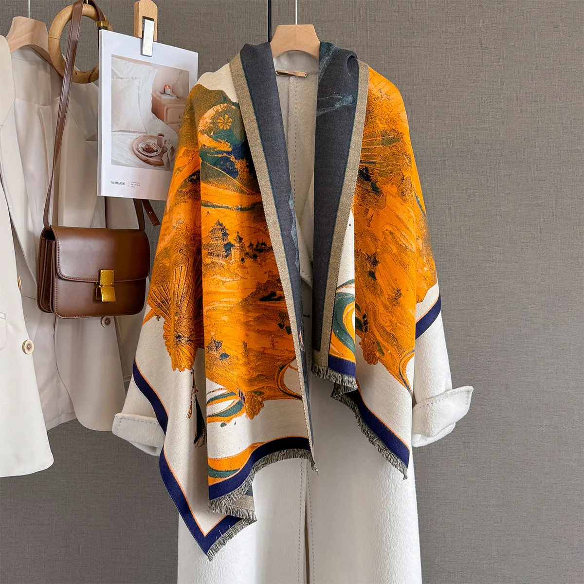 

Элегантный и ультрамягкий ветрозащитный шарф из искусственного кашемира. Универсальная осенне-зимняя шаль или одеяло, подходящая для всех сезонов.