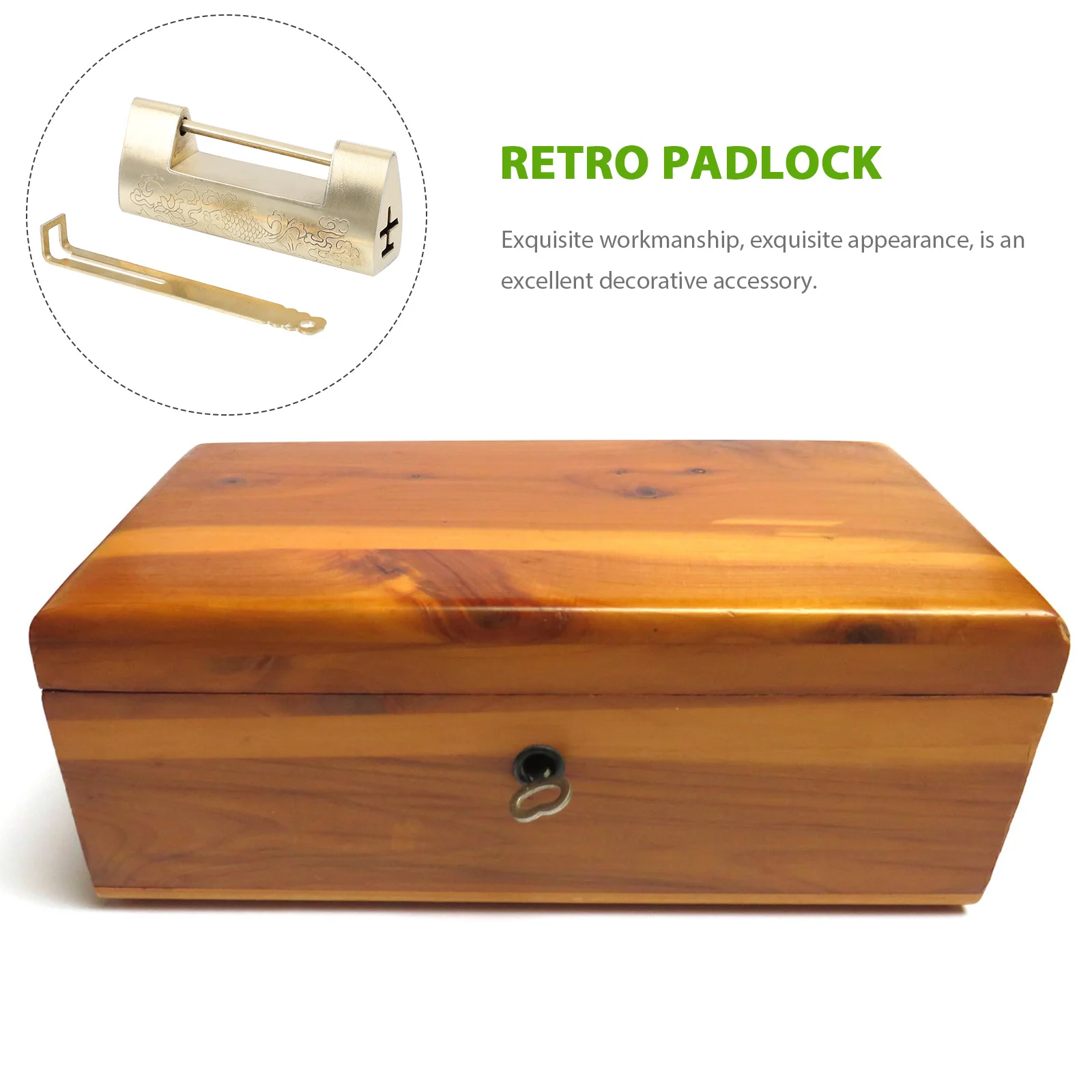 

1Set Chinese Padlock Copper Jewelry Box Lock Retro Mini Latch for Boxes Suitcases Durable Decorative Accessory