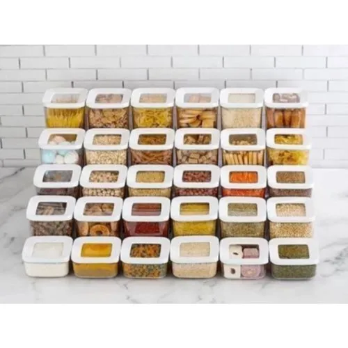 30 PCs Square Storage Container Box Kitchen Food Storage Container Set Vacuum Lid Transparent Air-Proof High Quality Original Product