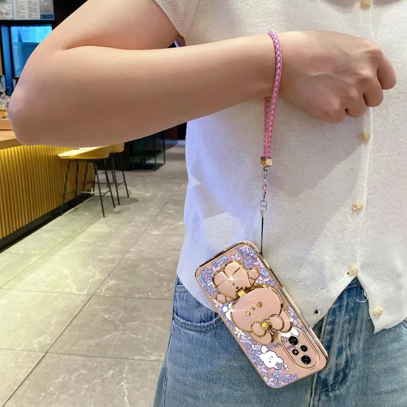 البرسيم حزام الحبل الطفل لطيف أرنب حامل هاتف الحال بالنسبة لهواوي الشرف 9X برو 60 70 80 90 100 200 300 برو الترا Y9s غطاء