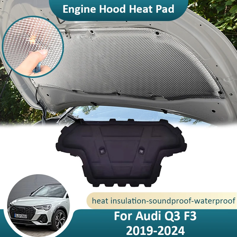 

Front Hood Engine For Audi Q3 F3 2019 2020 2021 2022 2023 2024 Flame Retardant Insulation Soundproof Cotton Mat Car Accessorie