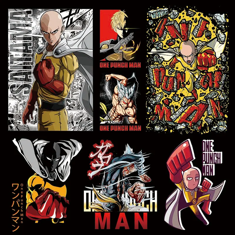 Japonia Anime Patch ONE PUNCH Man drukowane folia winylowa do przenoszenia za pomocą ciepła naklejki na ubrań żelazko na transfery na odzież