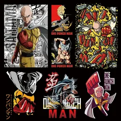 Japonia Anime Patch ONE PUNCH Man drukowane folia winylowa do przenoszenia za pomocą ciepła naklejki na ubrań żelazko na transfery na odzież zmywalny DIY wystrój