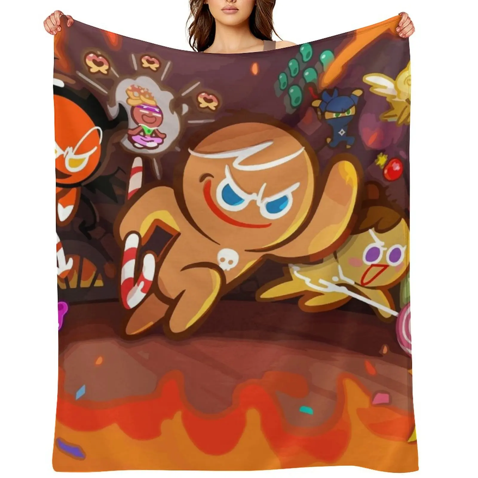 

Gingerbrave cookie a character in Cookie run kingdom Throw Blanket Decorative Throw Warm for sofa Summer Beddings Blankets