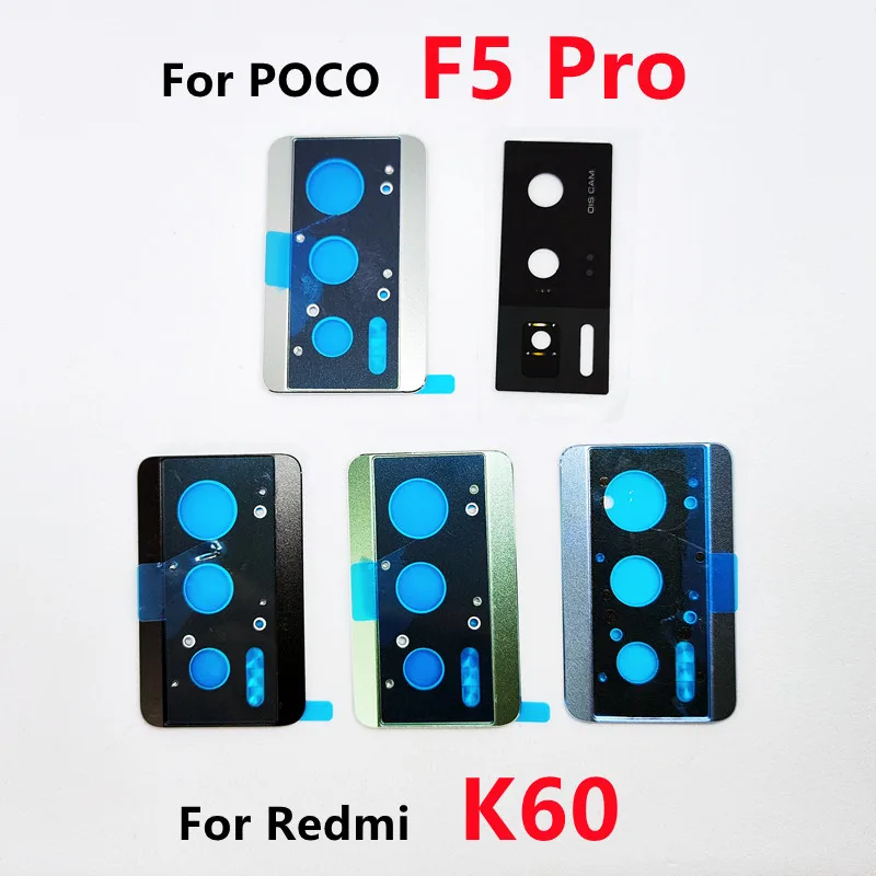 For Xiaomi POCO F5 Pro Rear Back Camera Glass Lens With Cover Frame Holder Redmi K60 Replacement Parts