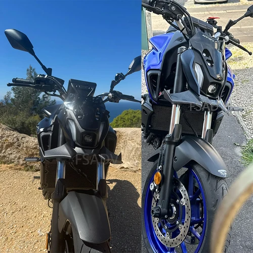 Imagen 2 del producto Para YAMAHA MT07 MT-07 SP MT 07 2021 2022 2023 2024 motocicleta deporte Downforce alerones delanteros desnudos Deflector de ala aerodinámico