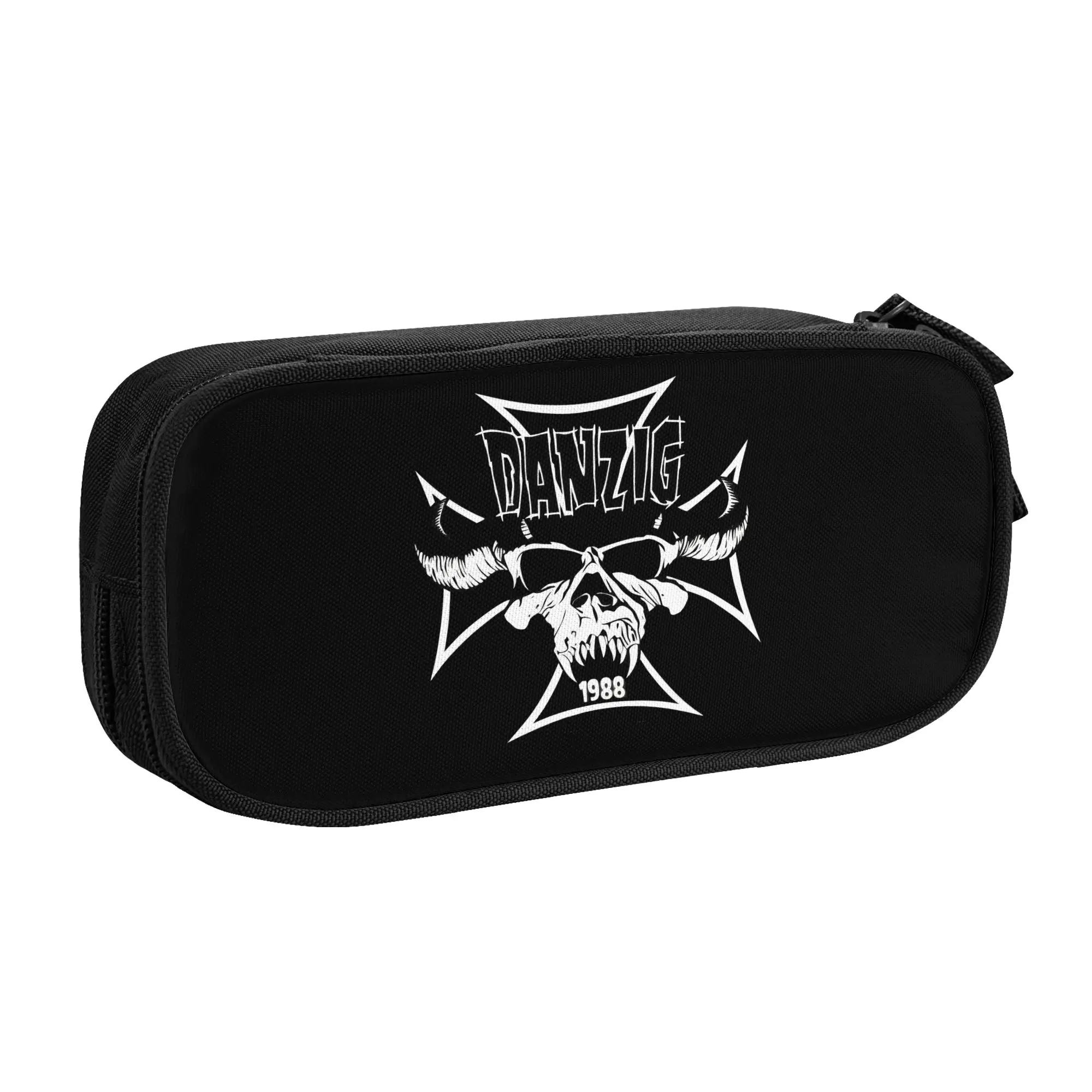 Danzig  Kawaii Pencil Cases Boys Girls Big Capacity Heavy Metal Rock Band Gothic  Pencil Bag Pouch Students Stationery
