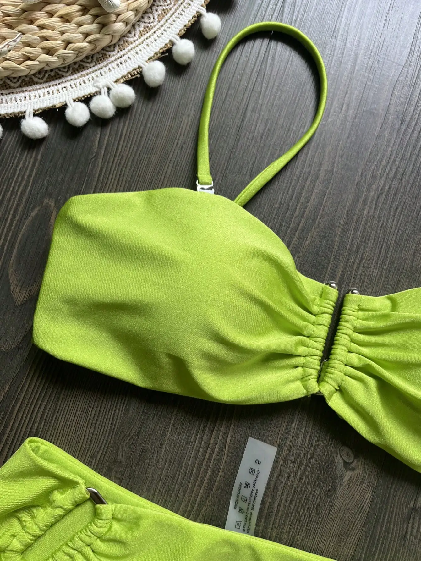 Bikini Bandeau Push Up para Mujer, Trajes de Baño 2026, Traje de Baño Sexy de Cintura Alta, Conjunto de Bikini Brasileño, Trajes de Baño Sólidos para Playa