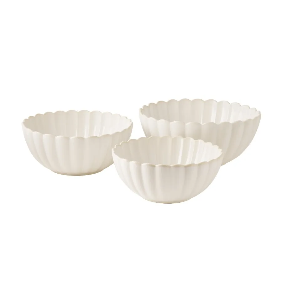 

Colette Stoneware Nesting Bowls, Cream, Set of 3