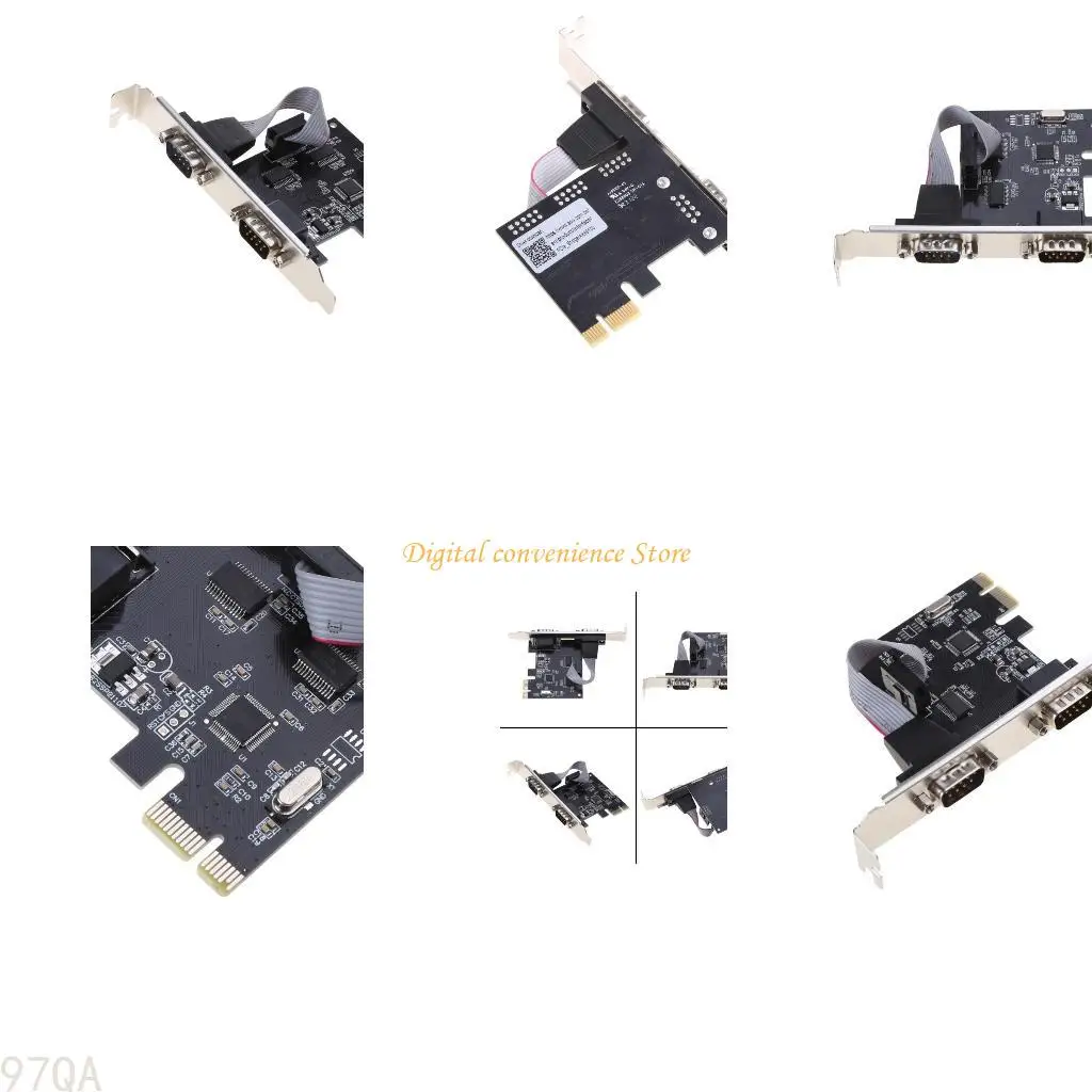 

97QA PCI-E к двойной последовательной комбинированной карте RS232 PCI для Express PCIe Adapter Card Dual Way DB9PIN 25 Мбит / с