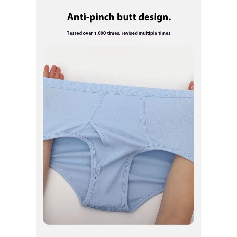 Comfortable Cotton Underwear Men High Waist Breathable Soft Absorbent Underwear Loose Fit Triangle Underwear Elderly Gentlemen
