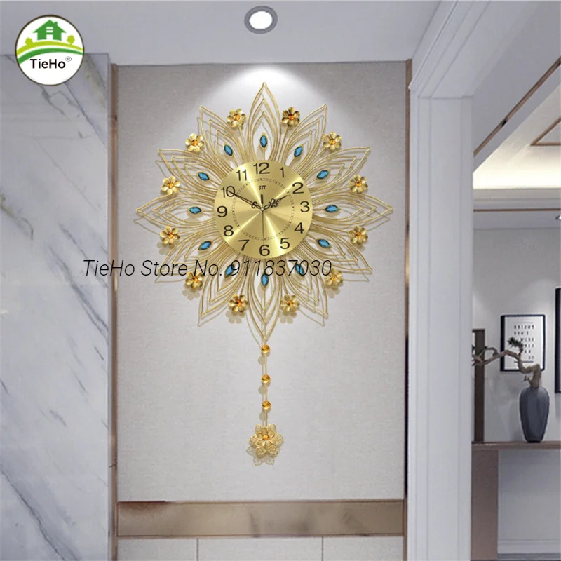 

Luxury Creative Wall Clock for Living Room,Wall Watch, Bedroom Silent Clocks, Modern Design Wall Art, Pendulum Clock, Wall Decor